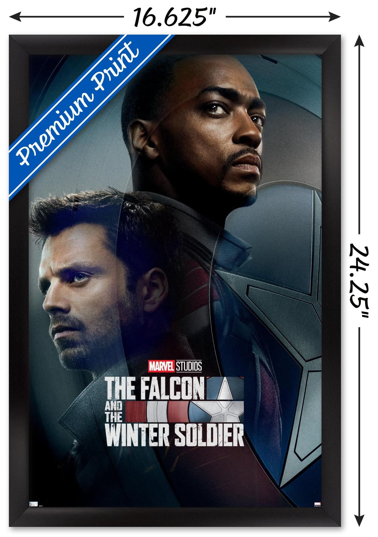 Marvel TeleVision - Falcon and Winter Soldier - Wings Wall Poster, 14.725" x 22.375", Framed