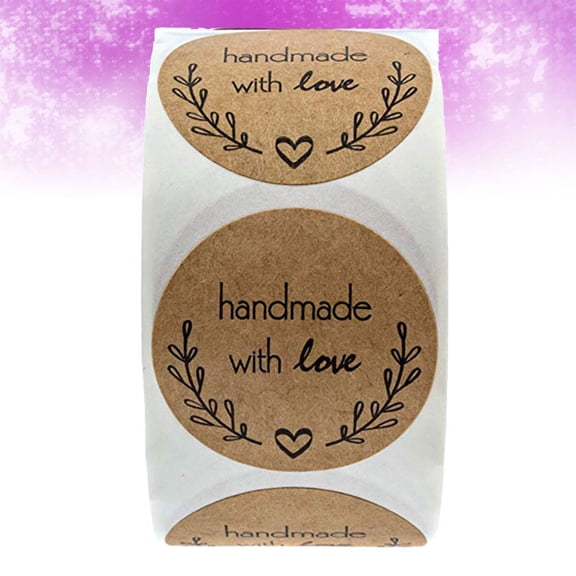 Supvox Cake Packaging Stickers Kraft Paper 500Pcs Multi Color for Baking Labels