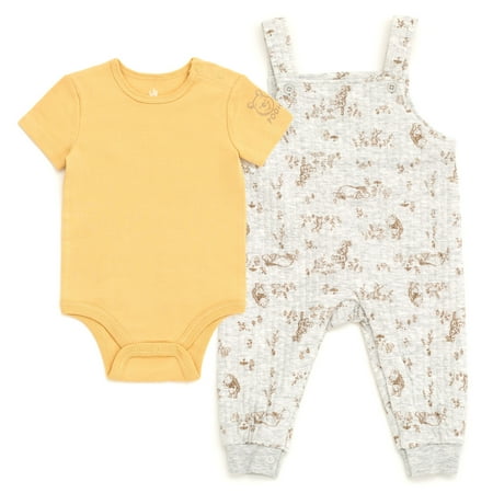 Disney Winnie the Pooh Eeyore Tigger Bodysuit and Overall Outfit Set Newborn to Infant