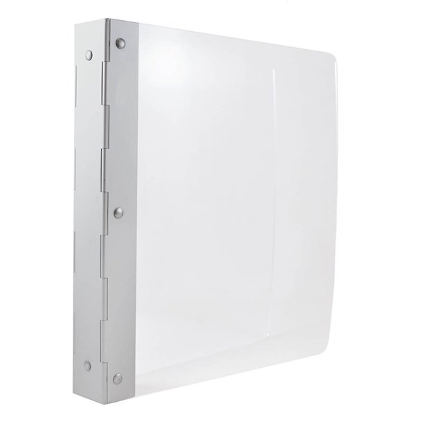 JAM Paper Heavy Duty Acrylic 1 inch Binder with Aluminum Spine Clear
