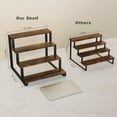 thumbnail image 4 of Wooden Display Riser Stand, 4 Tier Display Risers Cabinet Organizer, Widened Display Rack Shelf Kitchen Counter Shelf Perfume Organizer Stand for Party, Makeup, Figure, Dolls Collection, Condiment, 4 of 8