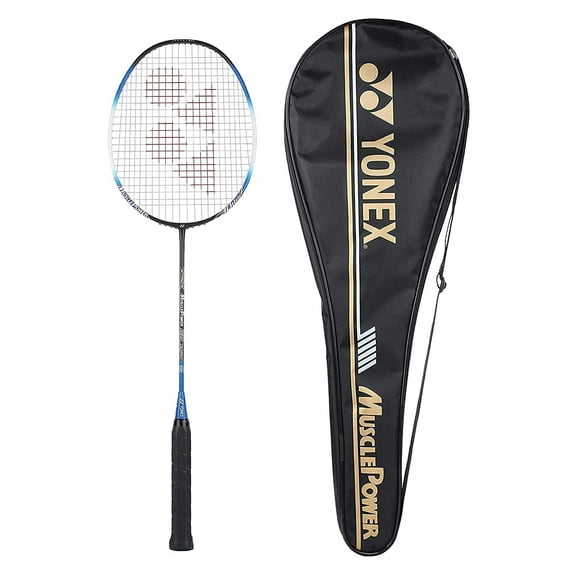 Yonex MUSCLE POWER 22 Plus Strung Carbon Graphite Badminton Racquet, G4 , 85-92 Gm, 24 Lbs, Colour - Black & Blue