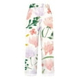 thumbnail image 5 of Pink Women's Casual Pants, Women'S Retro Printed Loose Pocket Patchwork Casual Cotton And Linen Pants,Women's Casual Pants 4XL, 5 of 6