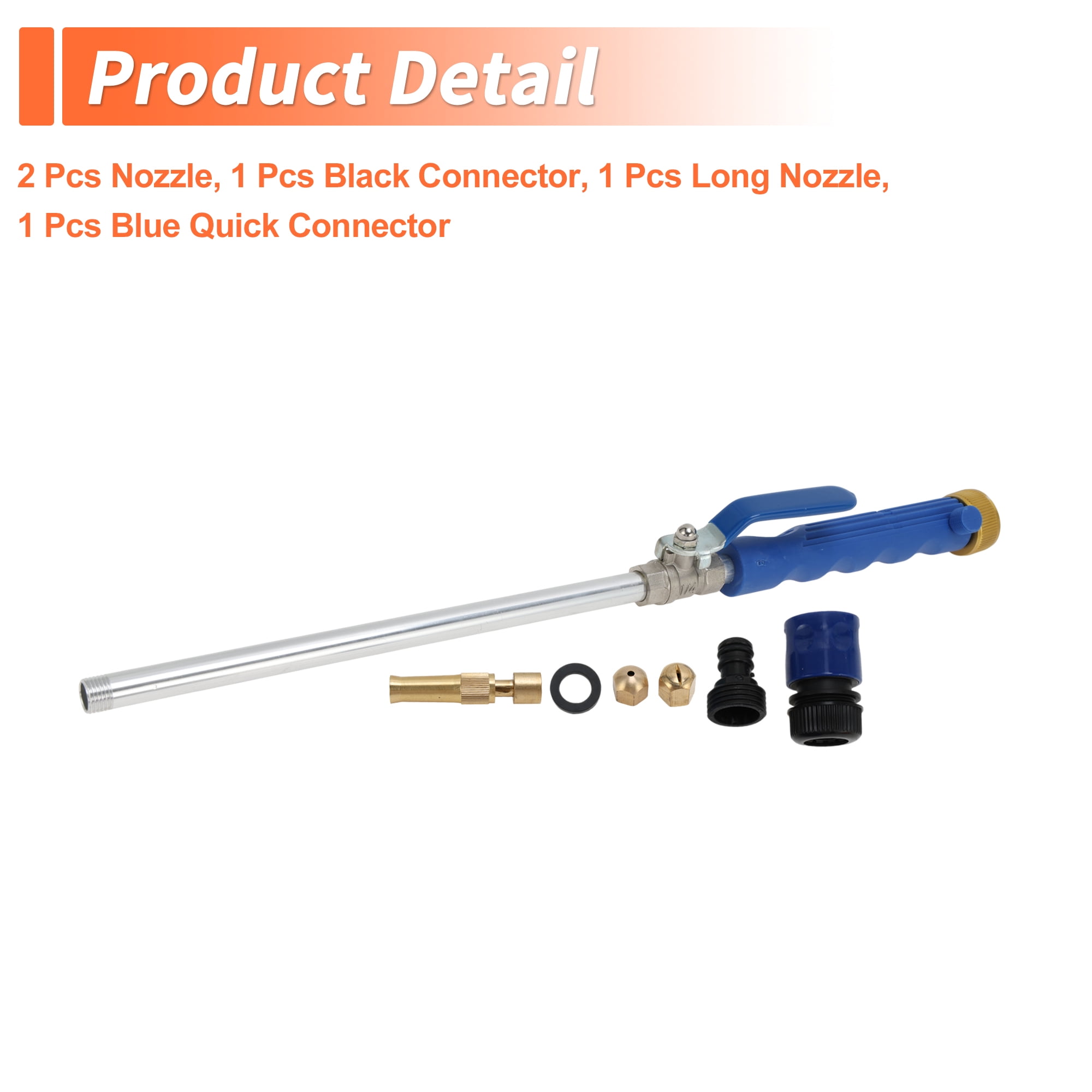 Unique Bargains Heavy Duty Water Hose Nozzle High Pressure Car Garden Hose Nozzle Adjustable Hand Sprayer for Gardening Vehicle Outdoor Washer Pet Showering Blue
