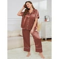 thumbnail image 5 of ebukurty Plus Size Pajama Sets for Women 2 Piece Short Sleeves Botton Sleepwear, Sizes 1XL-4XL, 5 of 8