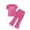 Hot Pink, variant on Karoyedx Little Girls Summer Clothes Girls 2 Piece Outfits Short Sleeve Crewneck Tops and Wide Leg Pants with Pockets Clothing Sets Purple Size,7-8 Years