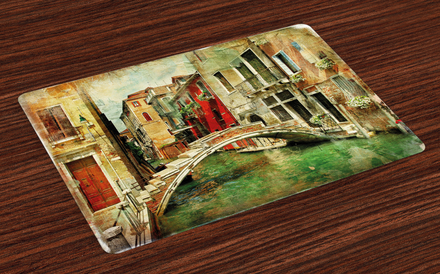 Venice Placemats Set of 4 Vintage Artwork Painting Style Historic