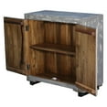 thumbnail image 4 of Distressed Gray 36" Tall Storage Cabinet With 2 Doors | Solid Wood Small Chest | Hand Carved Small Sideboard | Credenza With Metal Accent, 4 of 9