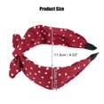 thumbnail image 2 of Unique Bargains 1 Pcs Hairband for Women Bowknot Headband with Bunny Ears Red 2.17 Inch Wide, 2 of 7