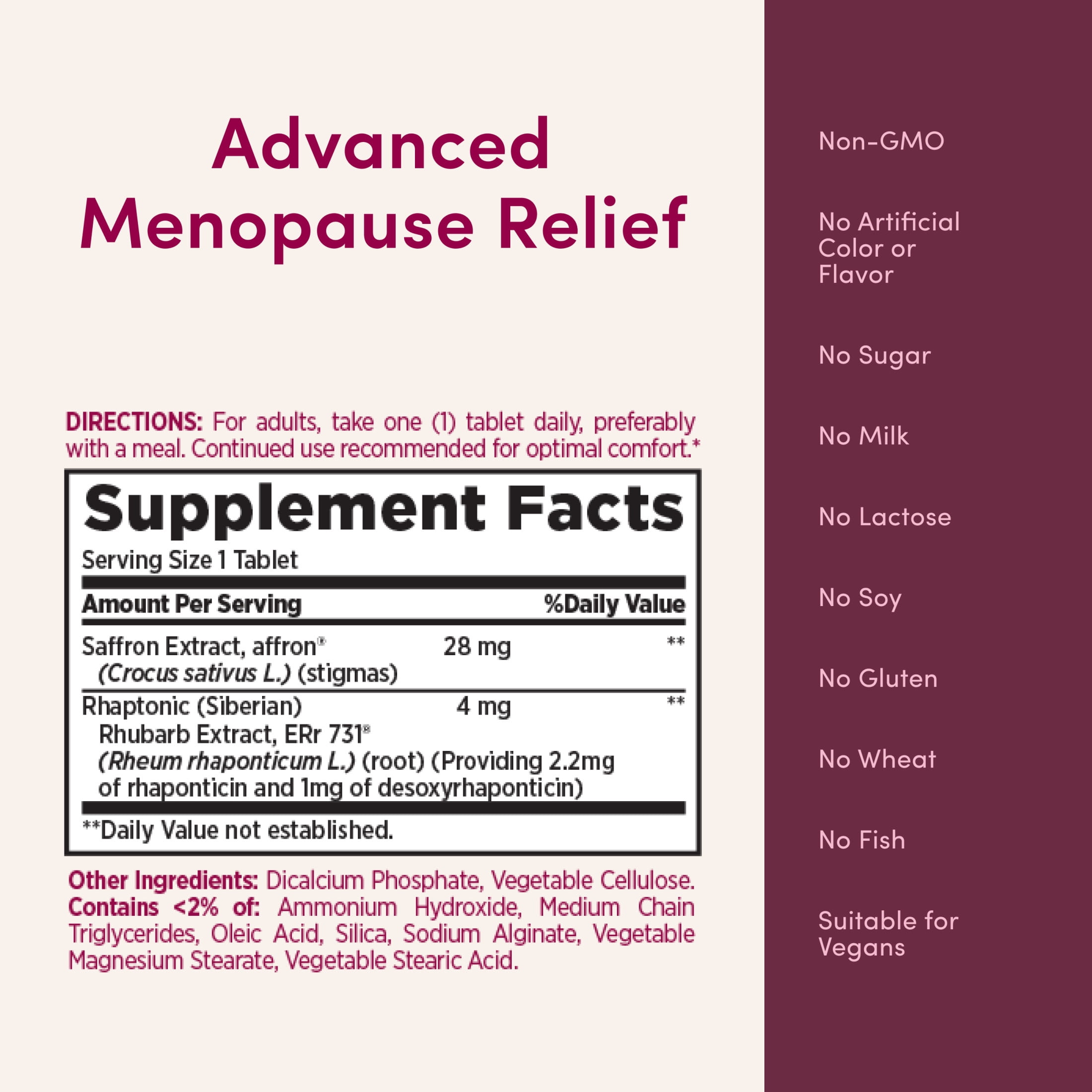 (3 pack) Nature's Bounty Optimal Solutions Advanced Menopause Relief for Menopause Symptoms, Menopause Support Supplement for Women, Hot Flash Relief, 30 Tablets