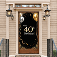 thumbnail image 6 of LUUFILx 40th Birthday Backdrop Banner Gold Black Party Decoration Supplies Photography Props Vintage Elegant Background Balloons, 6 of 9