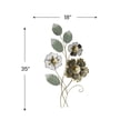 thumbnail image 6 of Aria Home Modern Metallic Flower Bouquet Wall Art Iron Vertical Hanging Decor, Green Gold, 6 of 6