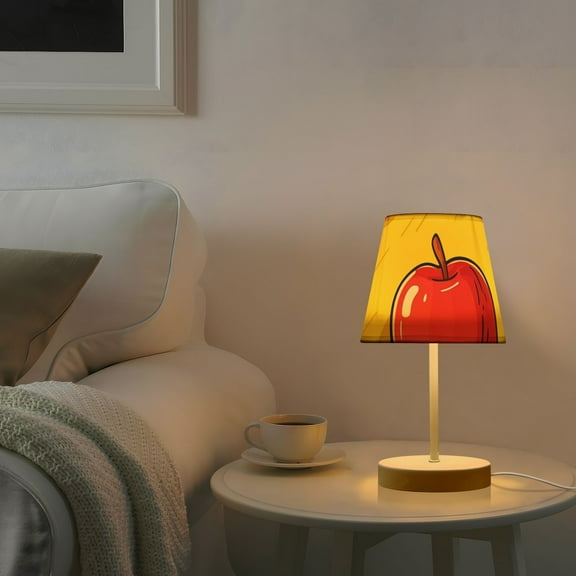 Apples in Yellow Desk Lamp 3 Color Modes LED Table Lamp Nightstand Reading Light for Bedroom Living Room