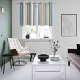 thumbnail image 4 of Blue Brown Beige Kitchen Curtains Small Short 39 Inch Length, Boho Farmhouse Abstract Stripes Art Grommet Top Bedroom Living Room Curtains, Light Filtering Cafe Curtain Drapes 2 Panels Set 55''x39'', 4 of 9