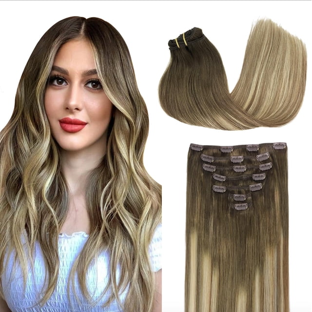 Extensiones de cabello GOO GOO, cabello humano real, 26 pulgadas, 180 g, 7 unidades