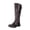 Brown, variant on Knee High Boots For Women Smooth Faux Leather Round Toe Dual Buckle Low Block Heel Tall Boot Footwear For Daily Autumn Winter Street Outfits