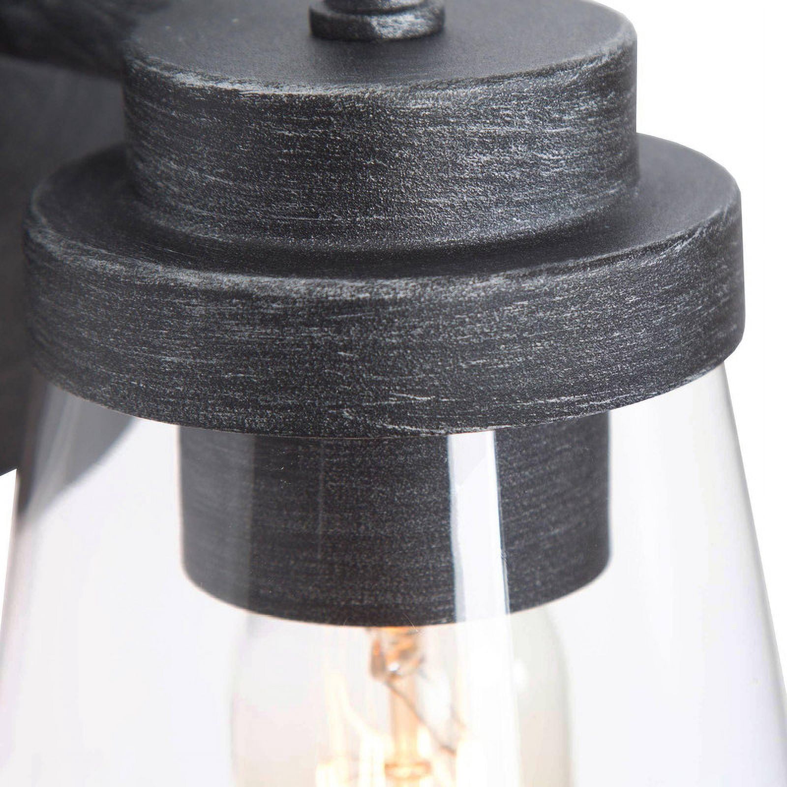 LNC Liby 10-in H Brushed Black Clear Glass Modern Outdoor Wall Light,10.2"H