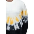thumbnail image 3 of X RAY JEANS Mens Tie Dye Crewneck Sweater, Black/Yellow/White, M, 3 of 5