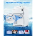 thumbnail image 3 of KFFKFF Electric Ice Shaver and Crusher, 220lbs/Hour Snow Cone Maker with 4L Ice Storage, 350W 1500RPM Tabletop Shaved Ice Machine for Home, Events, and Commercial Use (White), 3 of 9