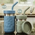 thumbnail image 3 of WeeSprout 2-in-1 Drinking Cups for Kids, Durable Stainless Steel Tumblers, 8 oz, Set of 4, 3 of 7