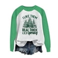 thumbnail image 4 of IROINNID Christmas Sweatshirts for Women Christmas Printed Crewneck Long Sleeve Pullover Loose Fitting Shirt,Green, 4 of 4