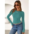 thumbnail image 4 of Remera PRETTYGARDEN 2025 de punto acanalado manga larga color verde azulado Talle L, 4 of 8