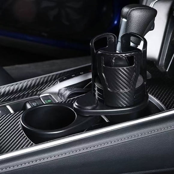 Chmadoxn Car Mounted Water Cup, Multifunctional Rotating Car Center Console, Beverage, Split In Two, Double Layer Storage Rack Cars cup holder