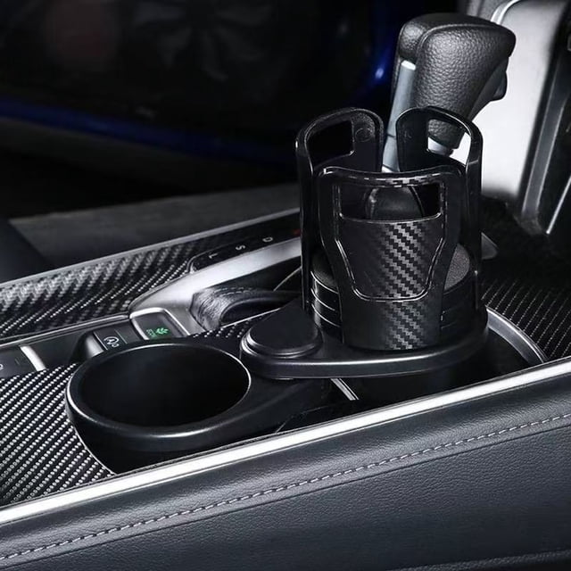 Car Mounted Water Cup Holder, Multifunctional Rotating Storage Rack, Split-in-Two Design, 360° Rotation, Scalable Size, Anti-Slip Pad, for Center Console, Stores Drinks Small Items, Easy Installation