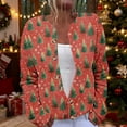 thumbnail image 2 of Christmas Sweaters for Women Plus Size Holiday Graphic Button Up Cardigans Winter Warm Cozy Knit Sweater Coats (S, Red), 2 of 5