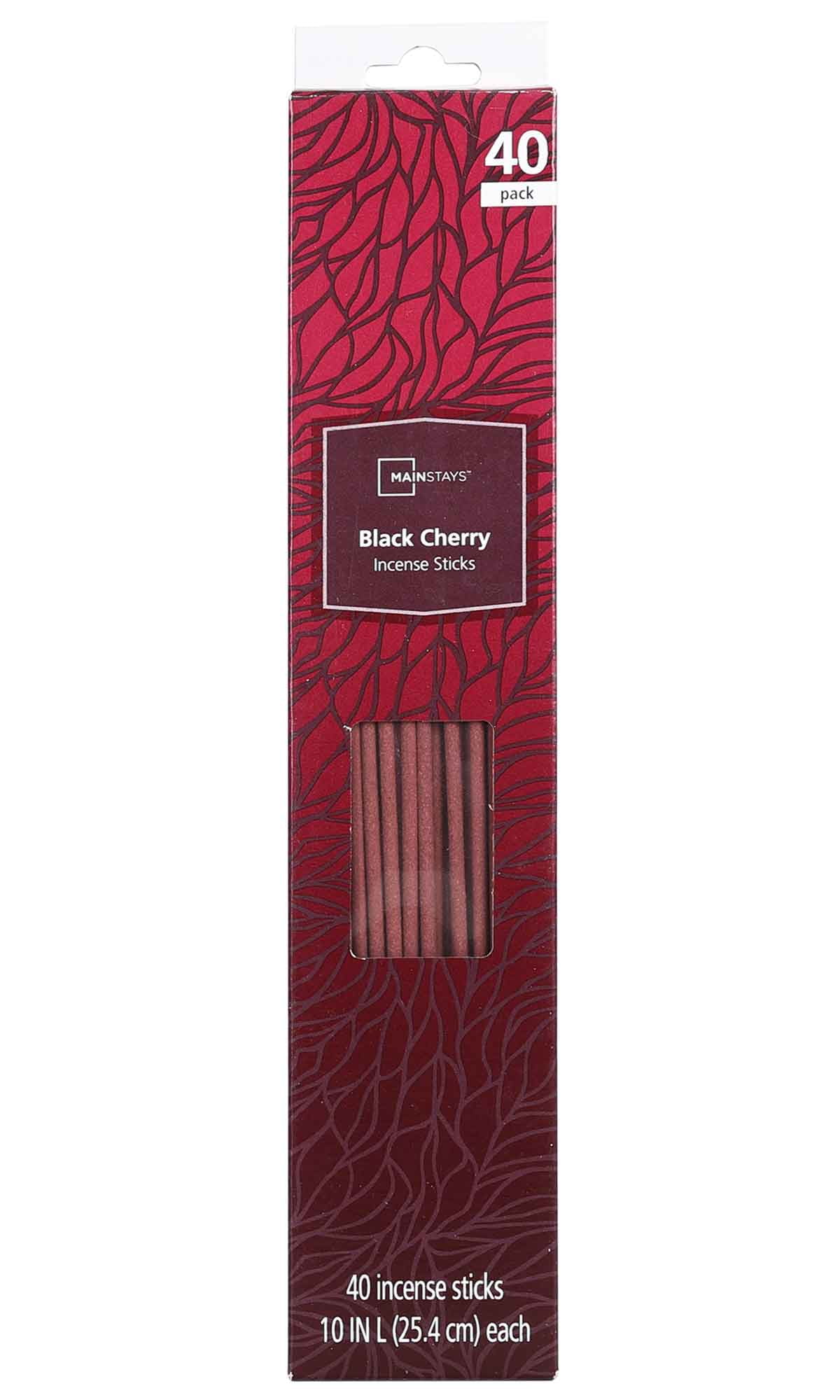 (8 pack) Mainstays Incense Sticks, Black Cherry Fragrance (Dark Red), 40 Pack