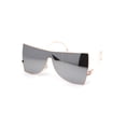 thumbnail image 1 of Womens Metal Rim Down Temple Swan Arm Squared Butterfly Shield Sunglasses Gold Silver Mirror, 1 of 4