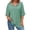 Green, variant on Plus Size Solid Color V-neck Loose Blouse Short Sleeved Casual Loose Tops