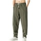 thumbnail image 1 of Pantalones largos para hombre, de color liso, con bolsillo y cordón, informales, juveniles, versátiles, deportivos, de gran tamaño., 1 of 7