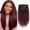 Burgundy Ombre, variant on Kinky Yaki Straight Human Hair Extensions 14 inch Full Head Clip ins for Women 100% Unprocessed Brazilian Virgin Hair Natural Black
