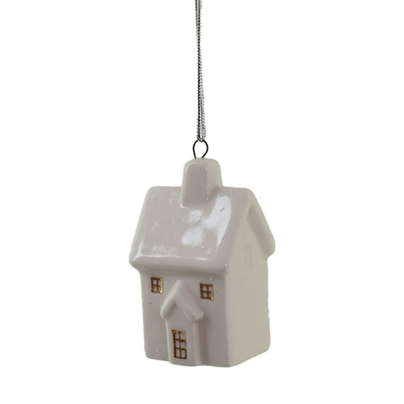 MOQIN Christmas Tree Decorations - Christmas Miniature Porcelain Village Sets Tabletop Figurine Porcelain House Miniature Christmas Figurines Decorations for Tabletop Mantle Decor