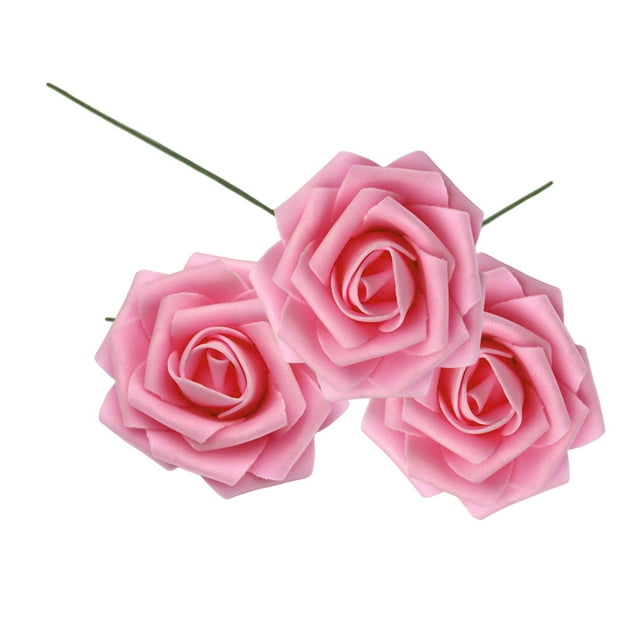 50 Piezas Flores Artificiales Naiovety Rosa Oscuro Espuma para Interiores y Exteriores