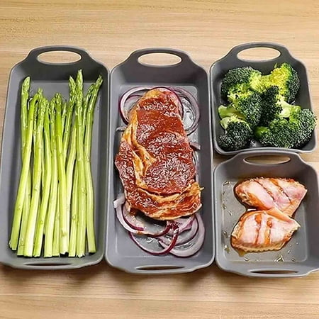 Nonstick Bakeware Set Cake Silicone Sheet Pan, Premium Baking Pan Dividers Sturdy Heatproof Handles Non Stick Silicone Sheet Pan Set Suitable for Oven Cooking & Meal Prep