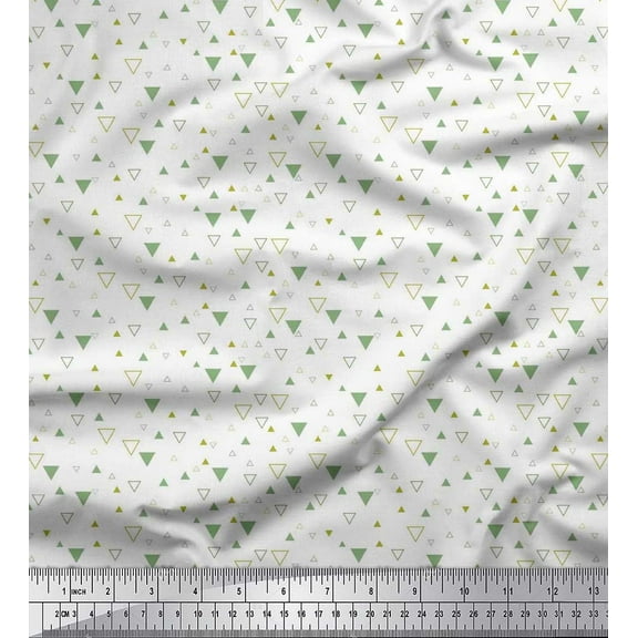 Soimoi Cotton Duck Fabric Triangle Shirting Decor Fabric Printed Yard 42 Inch Wide