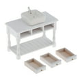 thumbnail image 2 of 1:12 En Miniatura Lavabo De Cerámica Lavabo De Baño Con Armario SM SunniMix Cuenca de lavado cuadrado en miniatura, 2 of 8