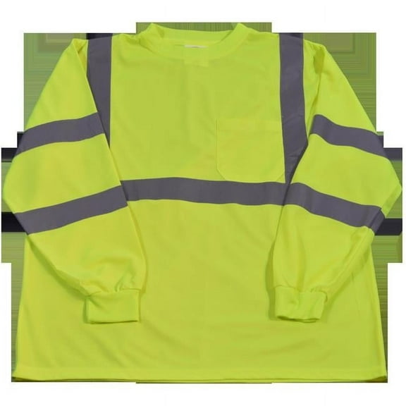 Petra Roc LTSL3-3X High-Visibility Class 3 T Shirt with Moisture Wicking Mesh Birdseye, 3X