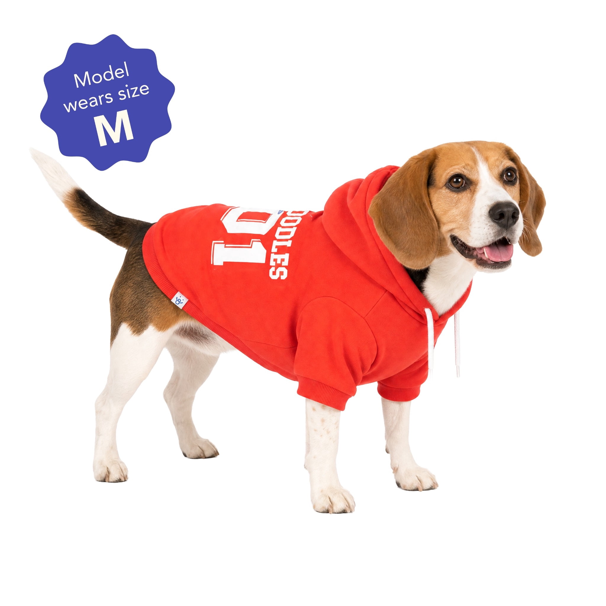 Oodles Sporty Fall Dog Hoodie, Red, Medium