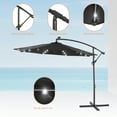 thumbnail image 2 of Sonerlic 10ft LED Outdoor Patio Offset Hanging Umbrella w/ Steel Frame for Yard, Poolside and Deck,Black, 2 of 7