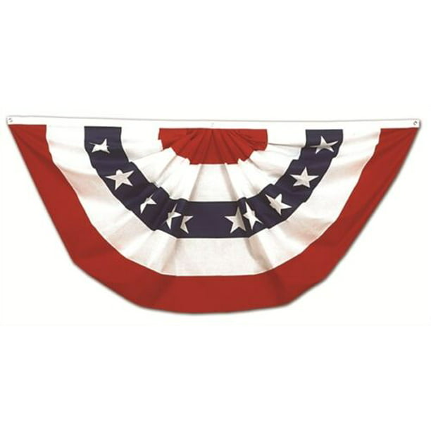 3x6 Ruffin USA Pleated Fan Flag American US Bunting Flags Half Fan ...
