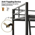 thumbnail image 3 of Sesslife Twin Size Loft Bed with Stairs and Safety Guardrail for Teens Adults, Modern Heavy-Duty Metal Loft Bed Frame with Desk and Charging Station for Bedroom, No Box Spring Needed, Black, 3 of 8