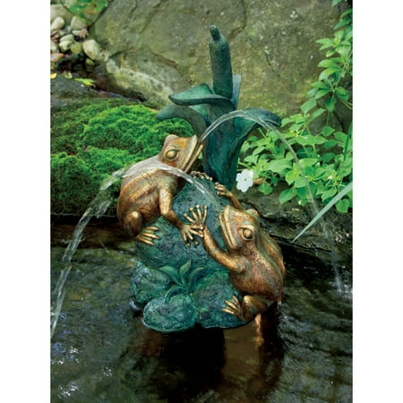 Aquascape Double Frog with Cattail Spitter