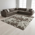thumbnail image 2 of HomeRoots 677788 9 x 12 ft. Brown, Ivory & Taupe Striped Washable Machine Made Rectangle Area Rug with UV Protection, 2 of 9