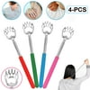 4pcs EEEKit Portable Back Scratchers, Extendable Telescopic Bear Claws Stainless Steel Backscratchers up to 27.6inch, Hand Massager/Backslap with Rubber Handles, Eliminating Back Itching