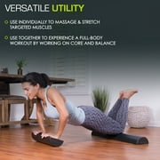 ProsourceFit High Density Half-Round Foam Rollers 12”, 18, 36 Black
