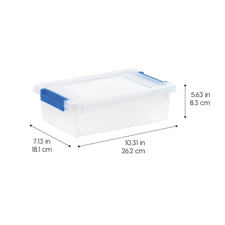 IRIS 2.4 Qt. Plastic Storage Bins with Lids, Clear Containers