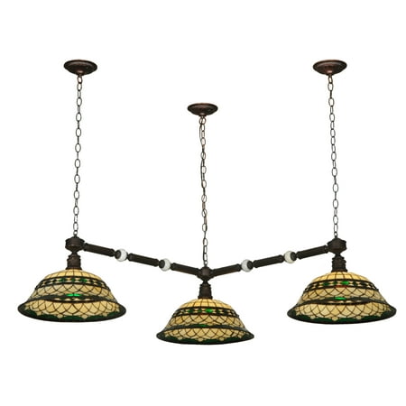 

Meyda Tiffany 128708 45 Wide Tiffany Roman 3 Light Corner Pendant - MultiColor